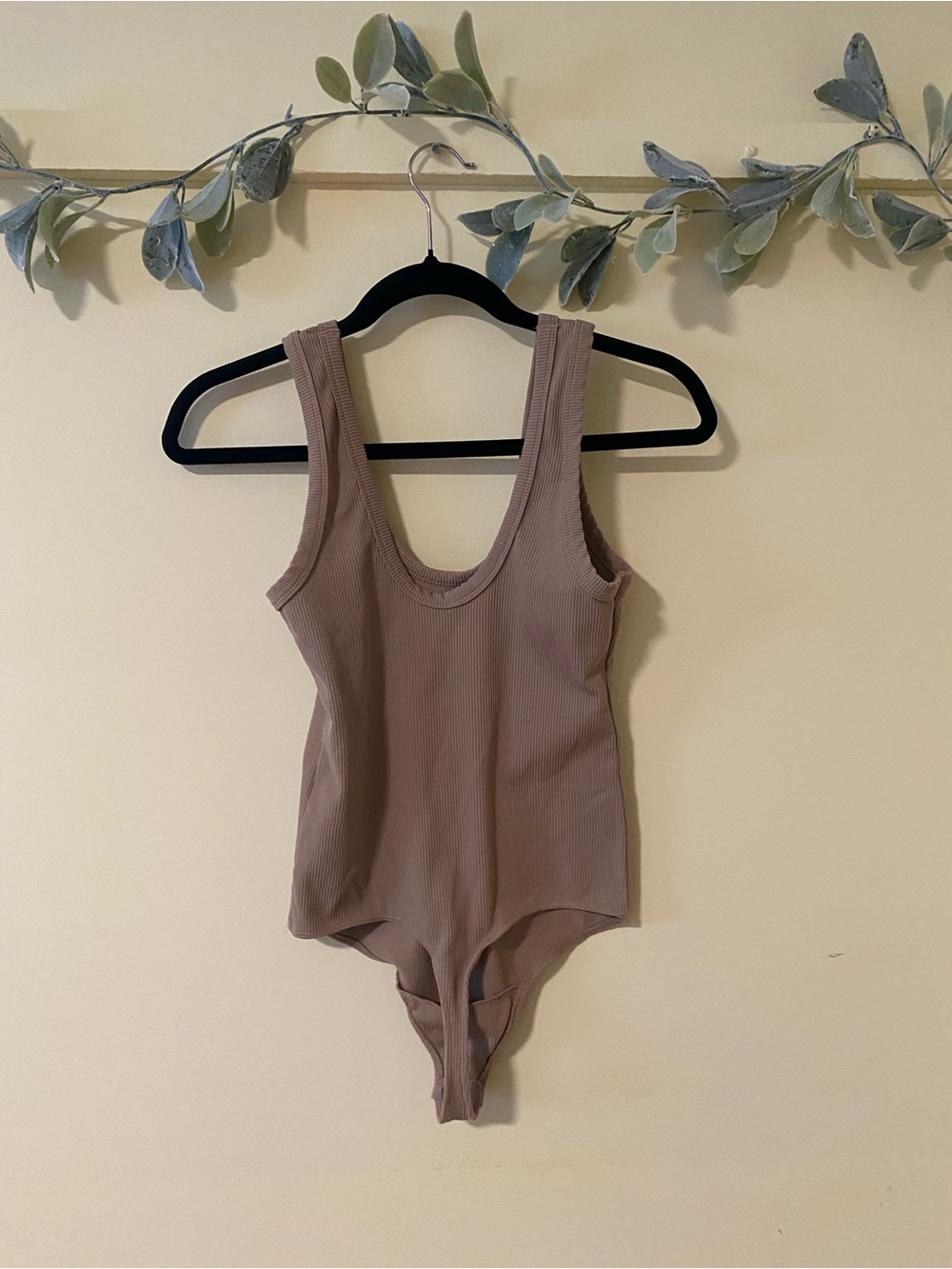 Abercrombie Light Brown Ribbed Soft AF Bodysuit - Picture 3 of 5
